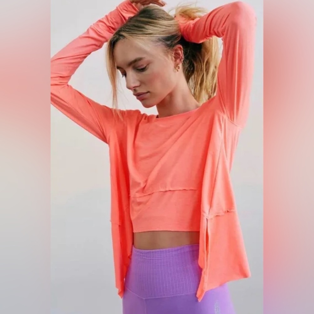 Free People Tempo Long Sleeve Tee Coral